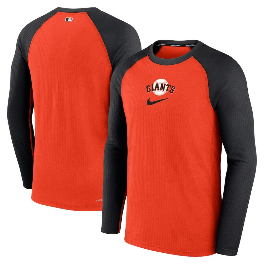 San Francisco Giants Authentic Collection Game Raglan Performance Long Sleeve T-Shirt Orange | Nike