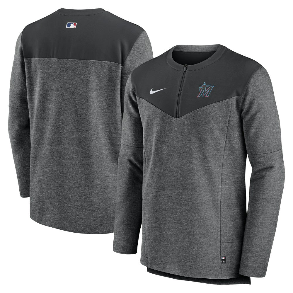 Miami Marlins Authentic Collection Game Time Performance Half-Zip Top Black | Nike
