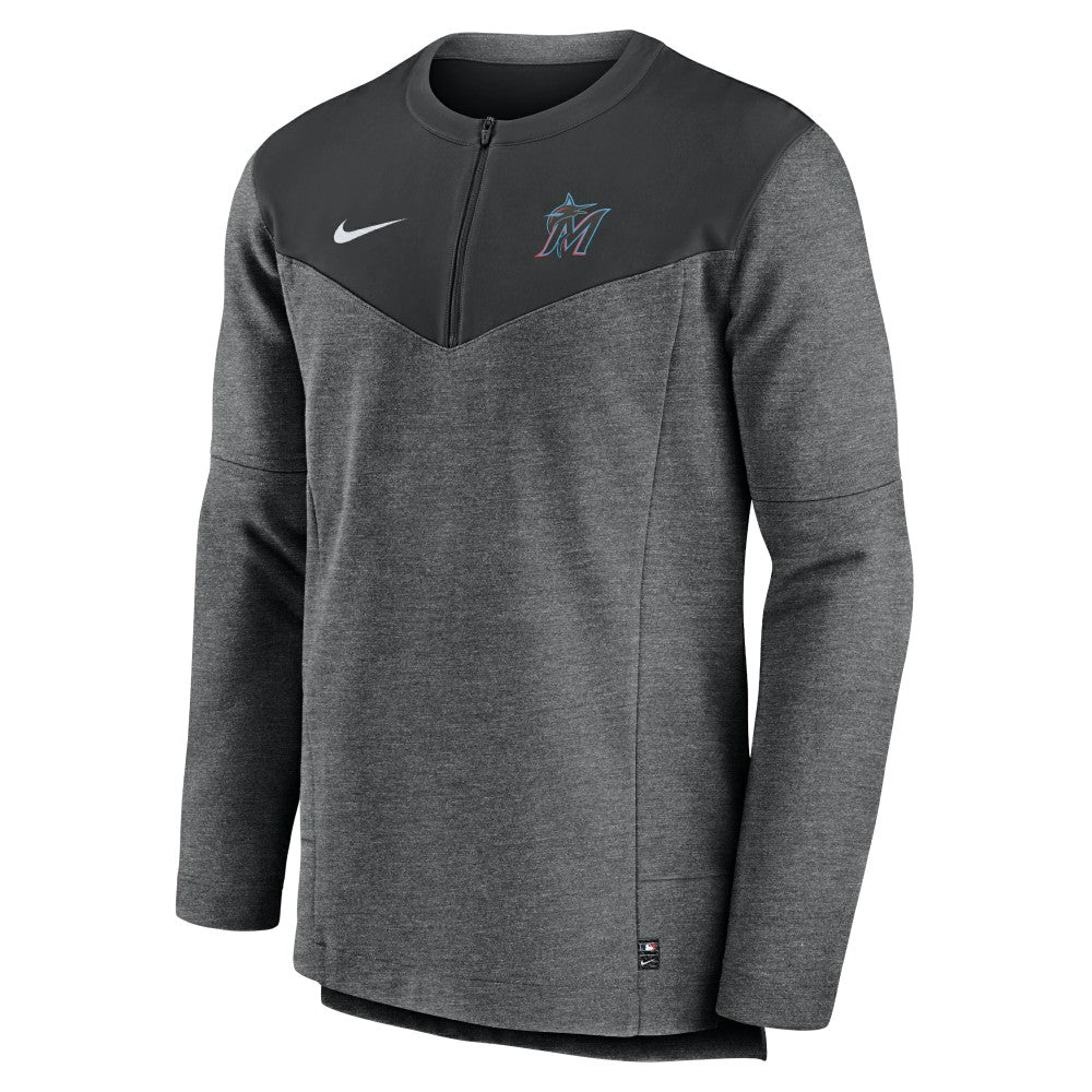 Miami Marlins Authentic Collection Game Time Performance Half-Zip Top Black | Nike