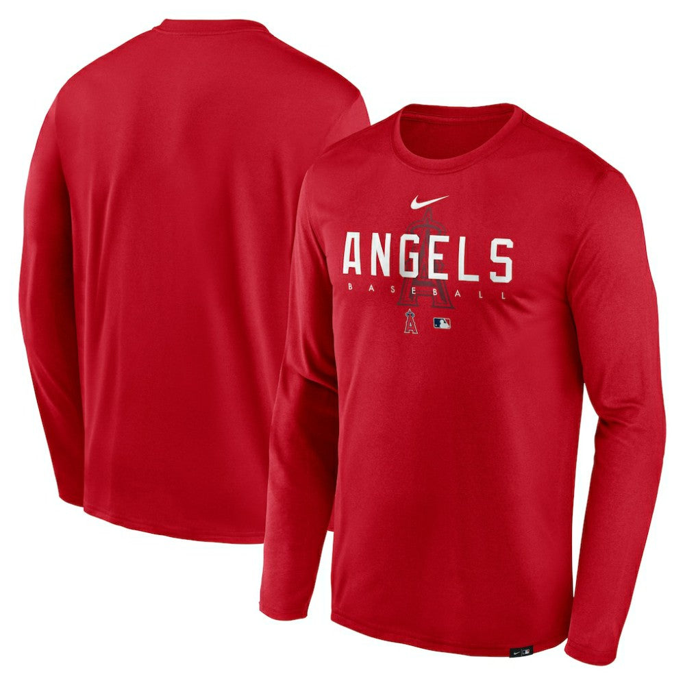 Los Angeles Angels Authentic Collection Team Logo Legend Performance Long Sleeve T-Shirt Red | Nike