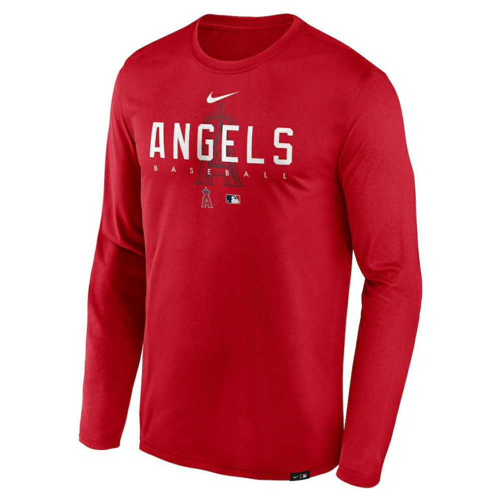 Los Angeles Angels Authentic Collection Team Logo Legend Performance Long Sleeve T-Shirt Red | Nike