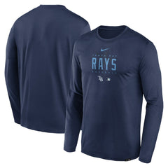 Tampa Bay Rays Authentic Collection Team Logo Legend Performance Long Sleeve T-Shirt Navy | Nike