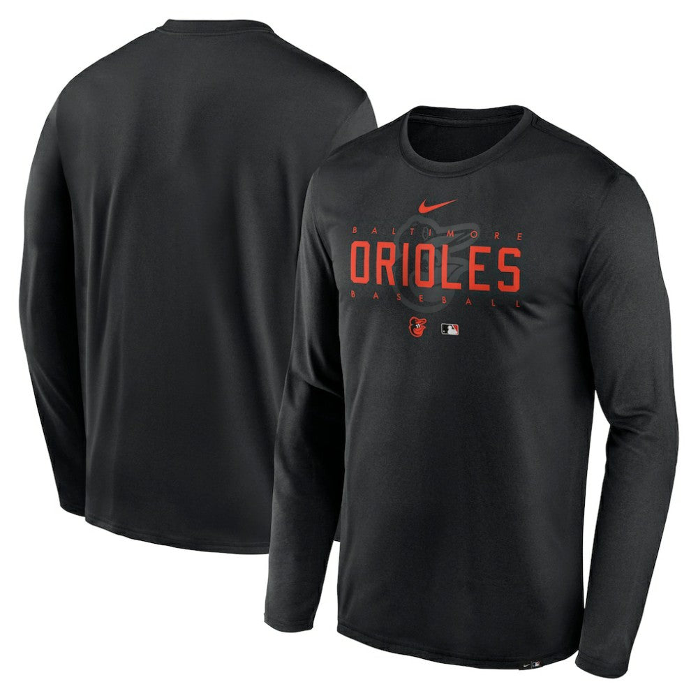 Baltimore Orioles Authentic Collection Team Logo Legend Performance Long Sleeve T-Shirt Black | Nike