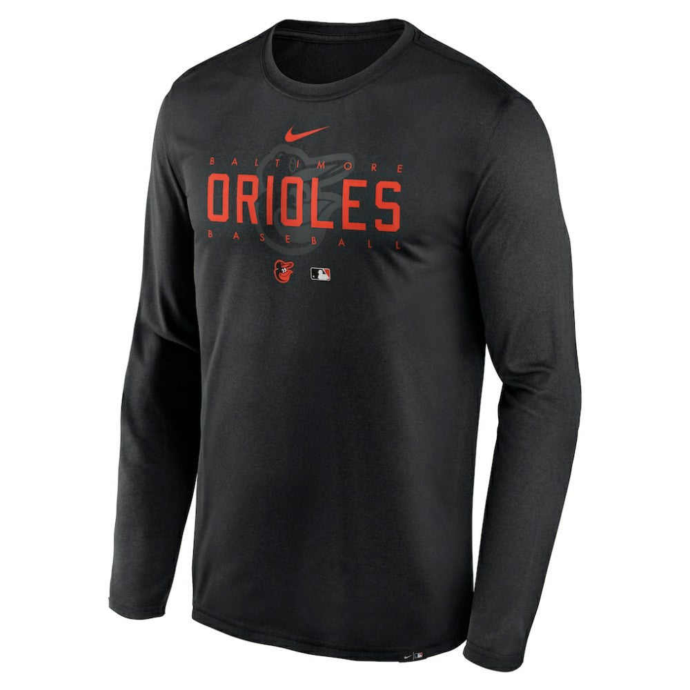 Baltimore Orioles Authentic Collection Team Logo Legend Performance Long Sleeve T-Shirt Black | Nike