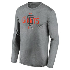 San Francisco Giants Authentic Collection Team Logo Legend Performance Long Sleeve T-Shirt Heather Gray | Nike