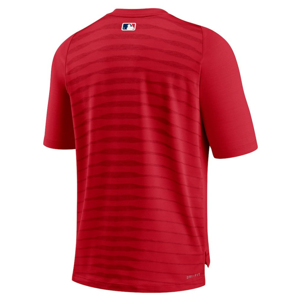Los Angeles Angels Authentic Collection Pregame Raglan Performance V-Neck T-Shirt Red | Nike