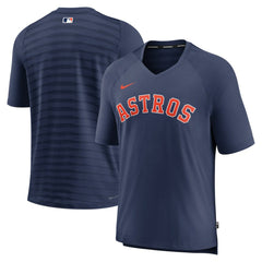 Houston Astros Authentic Collection Pregame Raglan Performance V-Neck T-Shirt Navy | Nike