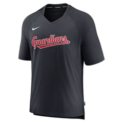 Cleveland Guardians Authentic Collection Pregame Raglan Performance V-Neck T-Shirt Navy | Nike