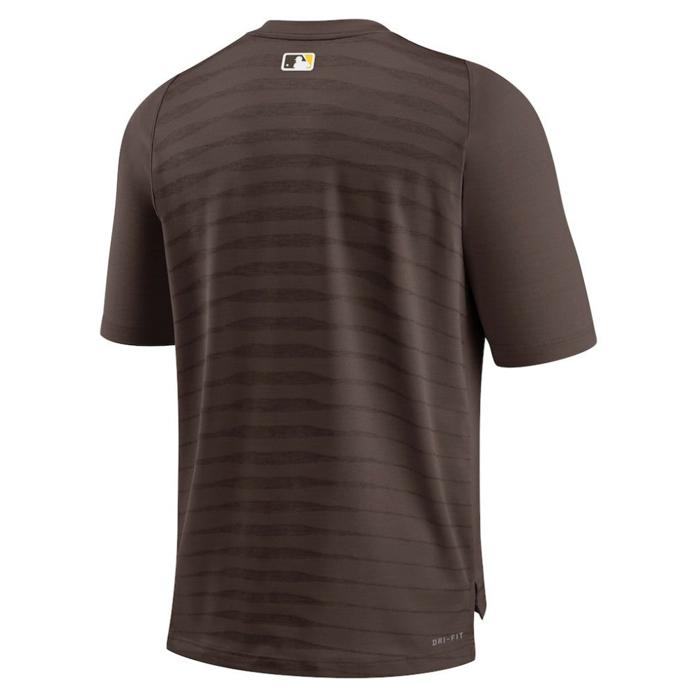 San Diego Padres Authentic Collection Pregame Raglan Performance V-Neck T-Shirt Brown | Nike