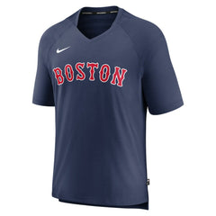 Boston Red Sox Authentic Collection Pregame Raglan Performance V-Neck T-Shirt Navy | Nike