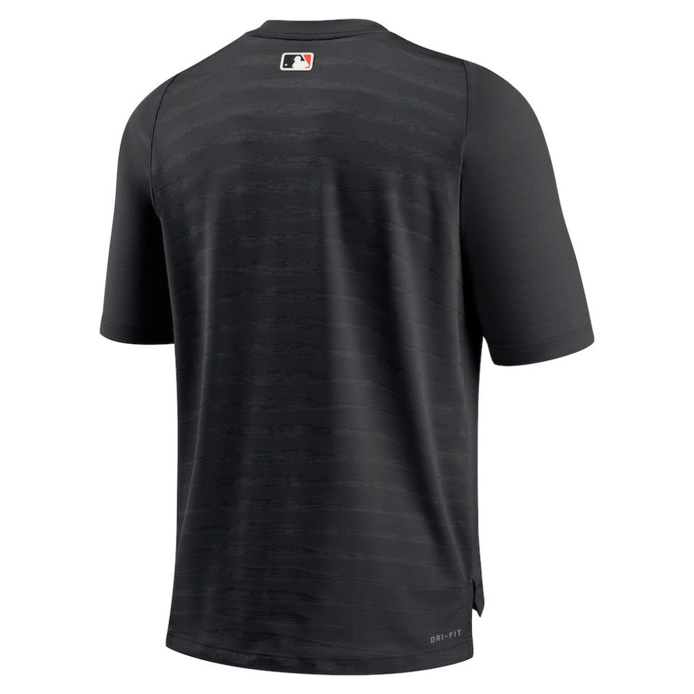 San Francisco Giants Authentic Collection Pregame Raglan Performance V-Neck T-Shirt Black | Nike
