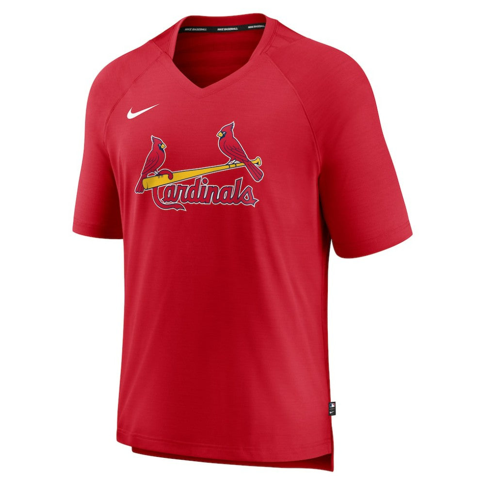 St. Louis Cardinals Authentic Collection Pregame Raglan Performance V-Neck T-Shirt Red | Nike