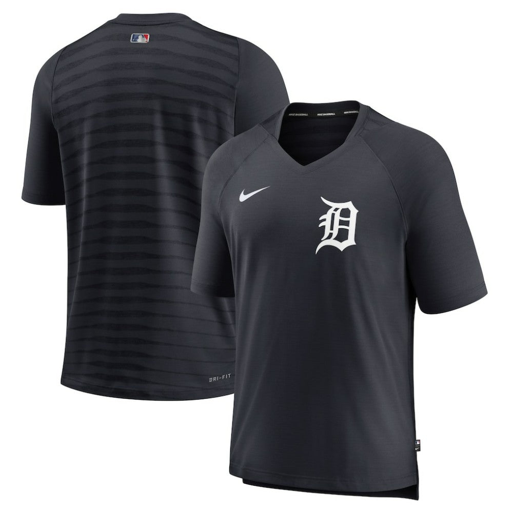 Detroit Tigers Authentic Collection Pregame Raglan Performance V-Neck T-Shirt Navy | Nike