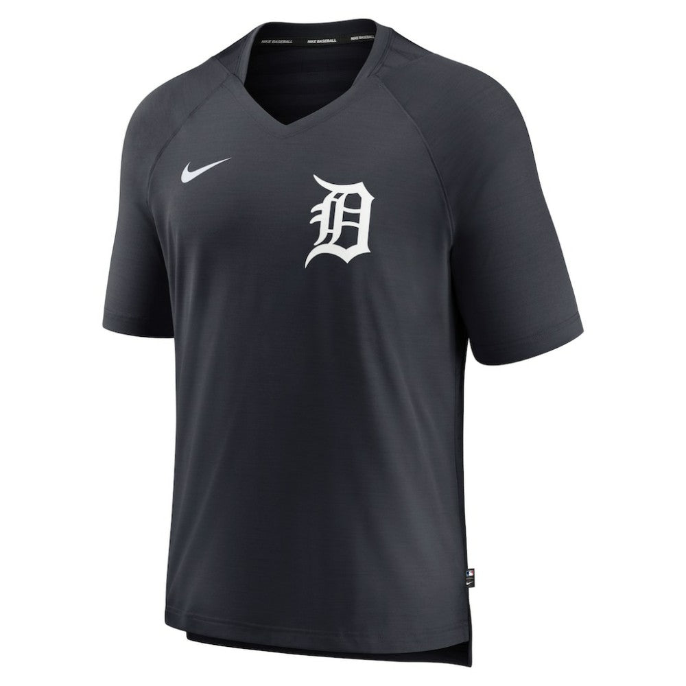 Detroit Tigers Authentic Collection Pregame Raglan Performance V-Neck T-Shirt Navy | Nike