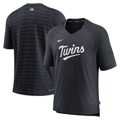 Minnesota Twins Authentic Collection Pregame Raglan Performance V-Neck T-Shirt Navy | Nike