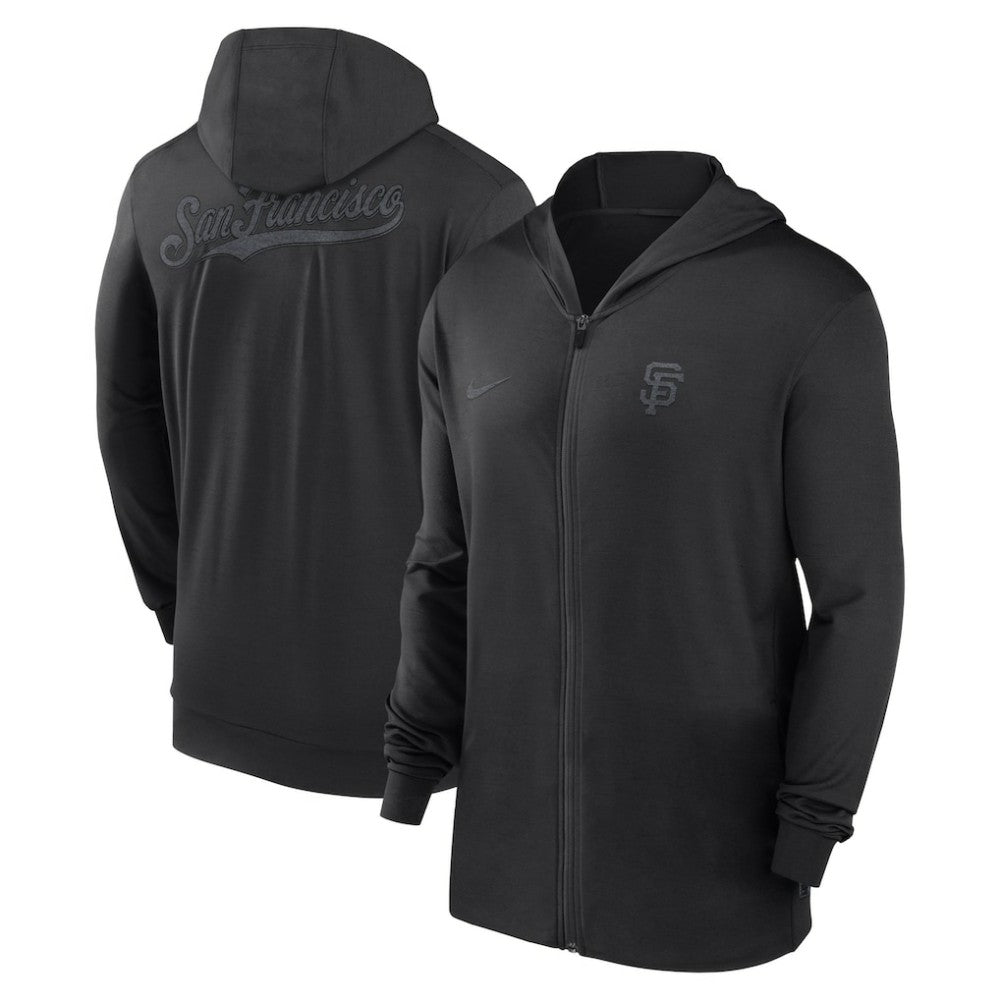 San Francisco Giants Authentic Collection Travel Performance Lightweight Full-Zip Hoodie Black | Nike