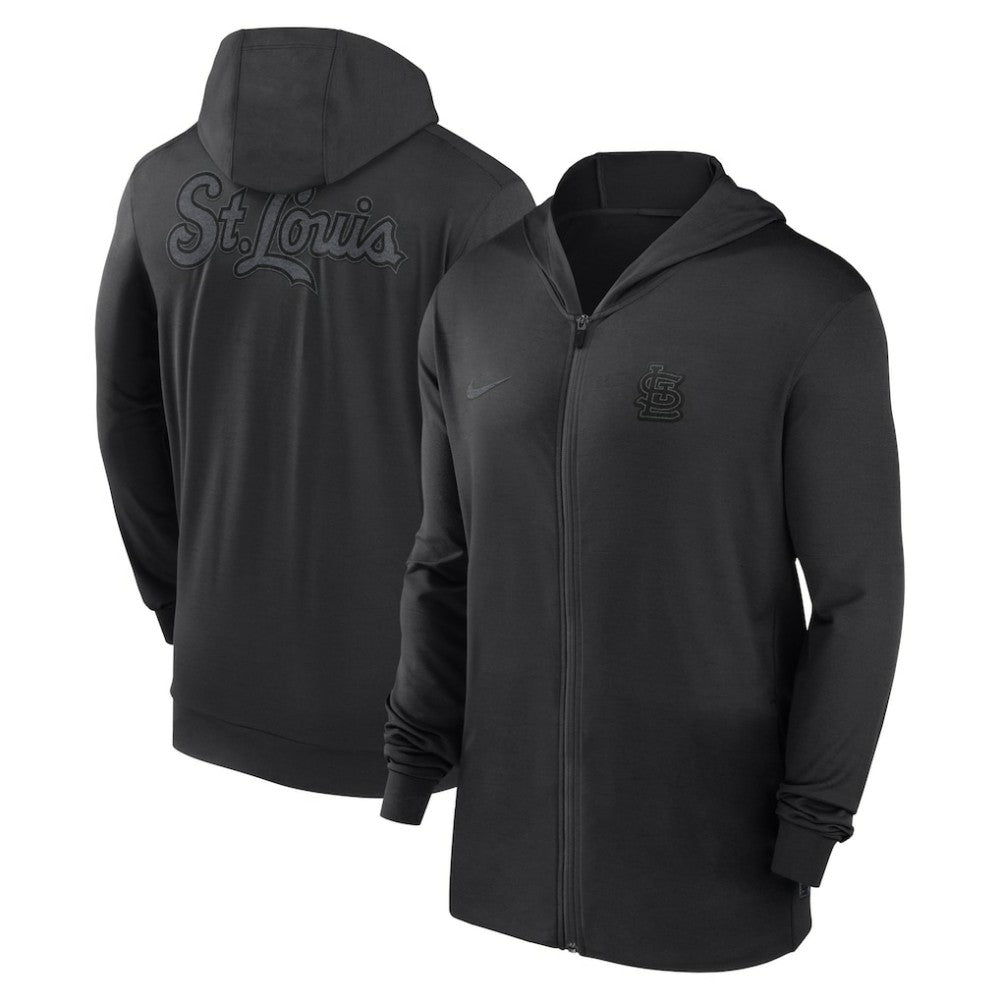 St. Louis Cardinals Authentic Collection Travel Performance Lightweight Full-Zip Hoodie Black | Nike