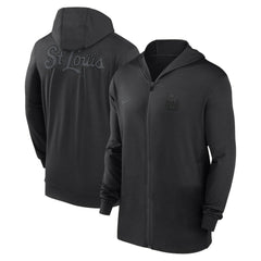 St. Louis Cardinals Authentic Collection Travel Performance Lightweight Full-Zip Hoodie Black | Nike
