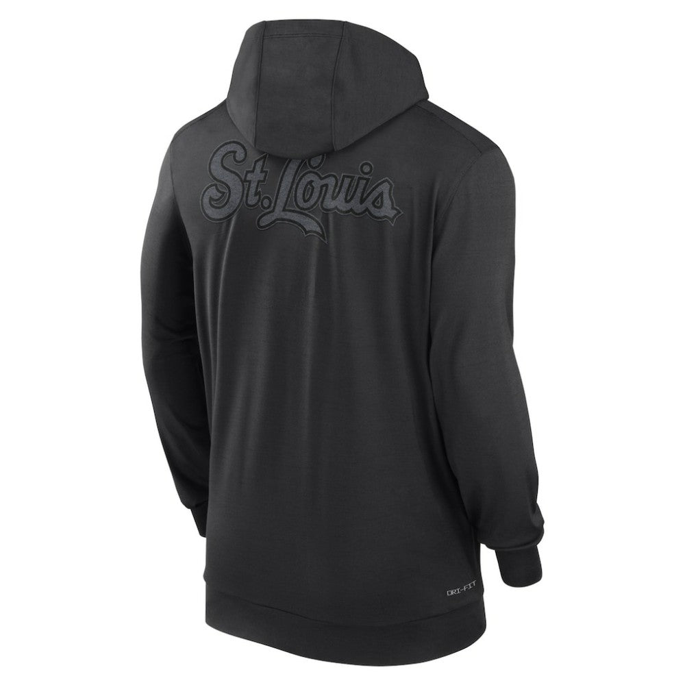 St. Louis Cardinals Authentic Collection Travel Performance Lightweight Full-Zip Hoodie Black | Nike