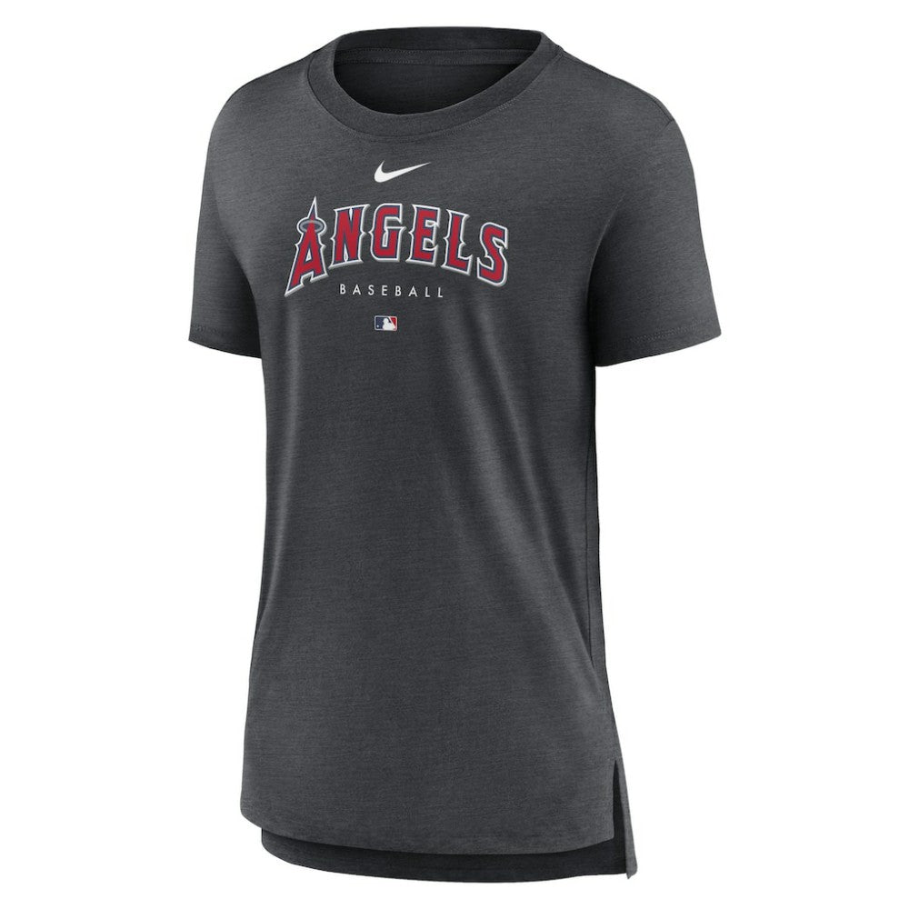 Los Angeles Angels Women's Authentic Collection Early Work Tri-Blend T-Shirt Heather Charcoal | Nike