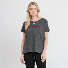 Atlanta Braves Women's Authentic Collection Early Work Tri-Blend T-Shirt Heather Charcoal | Nike