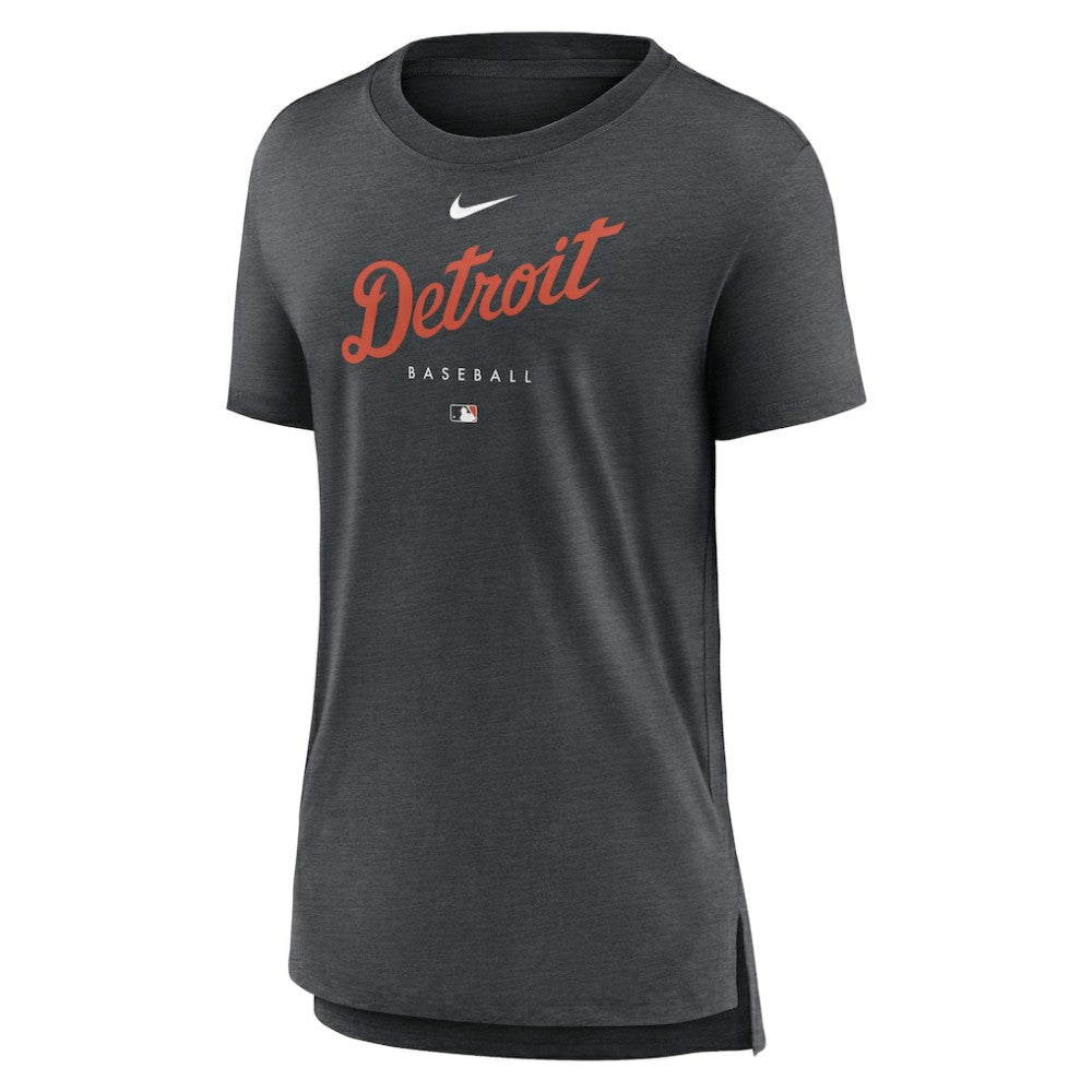 Detroit Tigers Women's Authentic Collection Early Work Tri-Blend T-Shirt Heather Charcoal | Nike