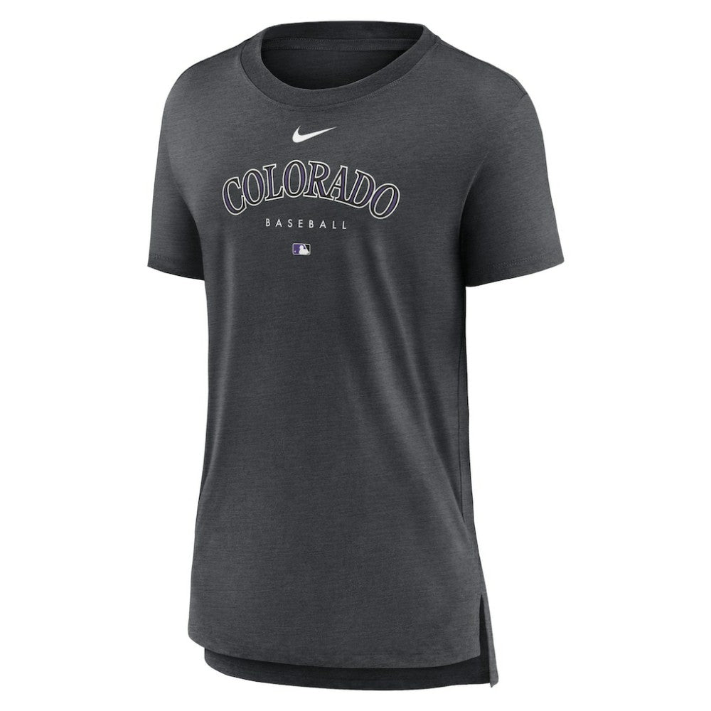 Colorado Rockies Women's Authentic Collection Early Work Tri-Blend T-Shirt Heather Charcoal | Nike