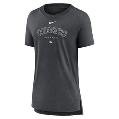 Colorado Rockies Women's Authentic Collection Early Work Tri-Blend T-Shirt Heather Charcoal | Nike