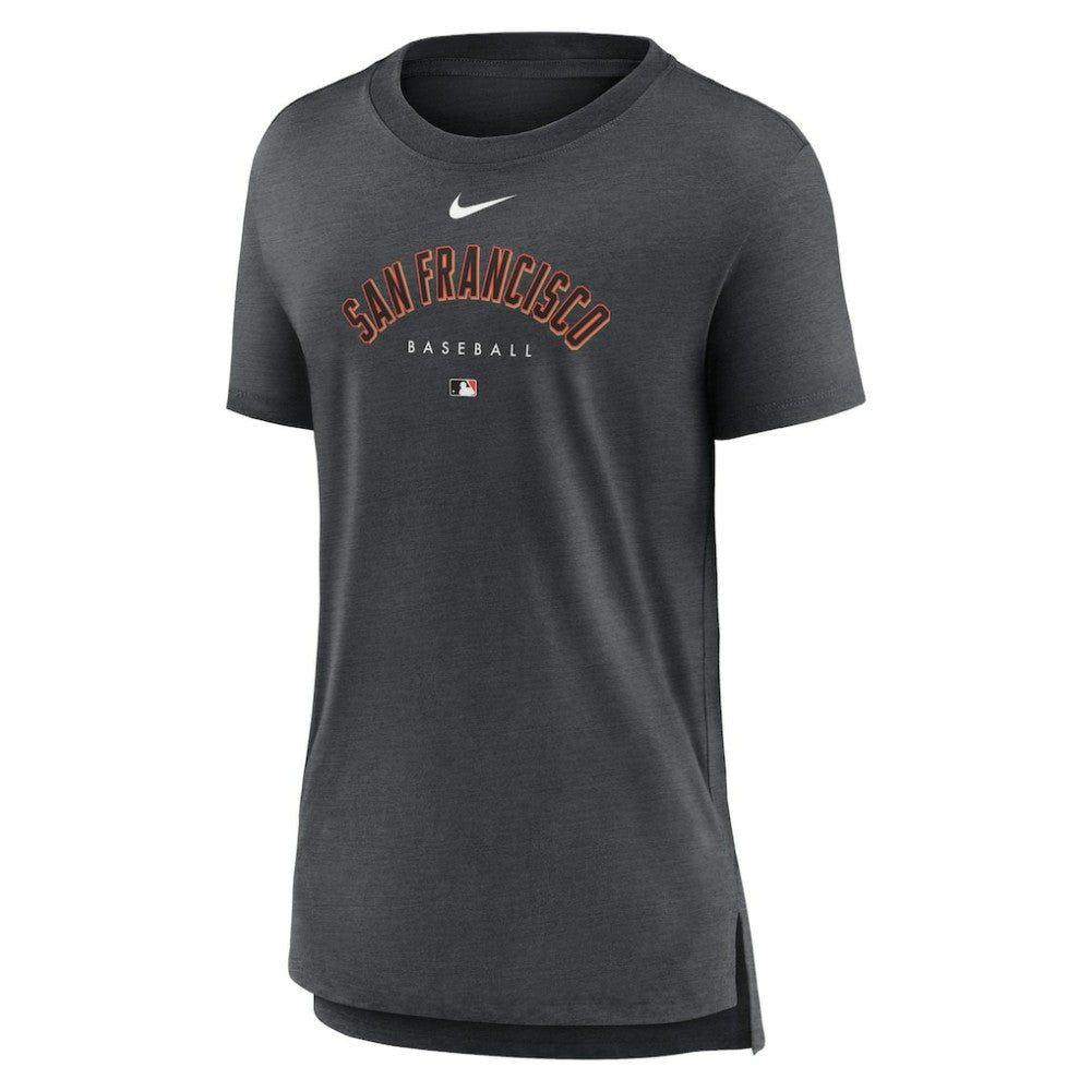 San Francisco Giants Women's Authentic Collection Early Work Tri-Blend T-Shirt Heather Charcoal | Nike