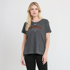 San Francisco Giants Women's Authentic Collection Early Work Tri-Blend T-Shirt Heather Charcoal | Nike