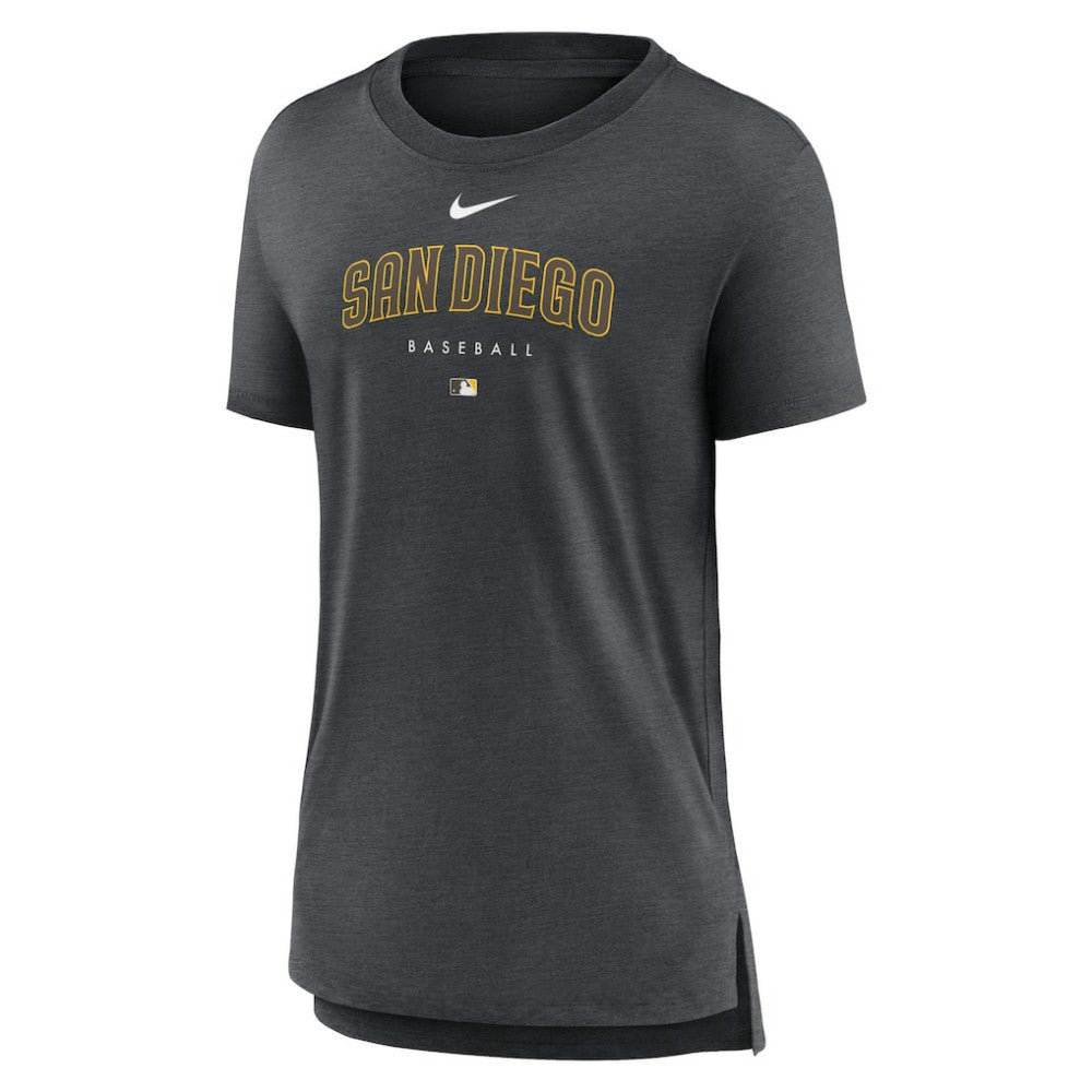 San Diego Padres Women's Authentic Collection Early Work Tri-Blend T-Shirt Heather Charcoal | Nike