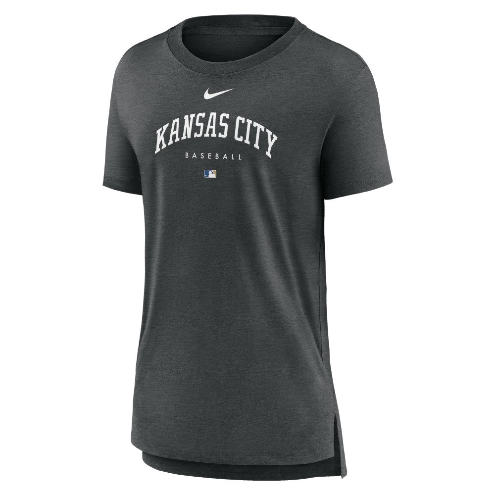 Kansas City Royals Women's Authentic Collection Early Work Tri-Blend T-Shirt Heather Charcoal | Nike