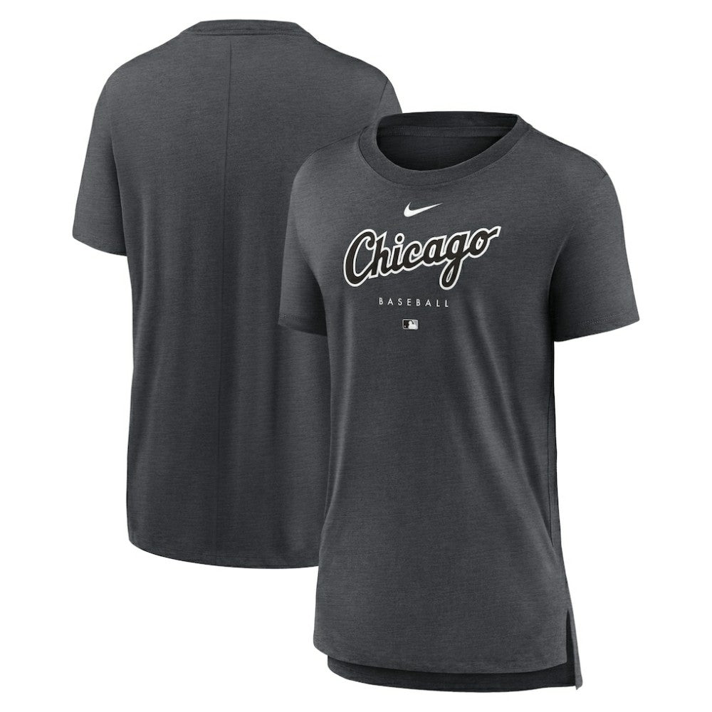 Chicago White Sox Women's Authentic Collection Early Work Tri-Blend T-Shirt Heather Charcoal | Nike