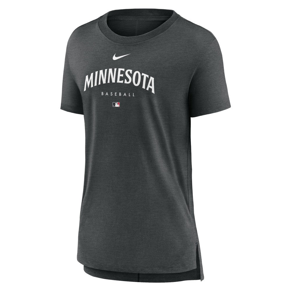 Minnesota Twins Women's Authentic Collection Early Work Tri-Blend T-Shirt Heather Charcoal | Nike
