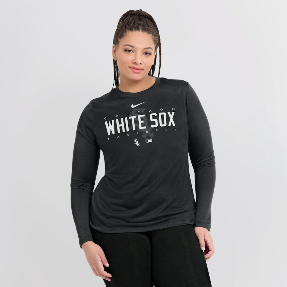 Chicago White Sox Women's Authentic Collection Legend Performance Long Sleeve T-Shirt Black | Nike