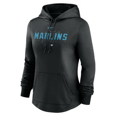Miami Marlins Women's Authentic Collection Pregame Performance Pullover Hoodie Black | Nike