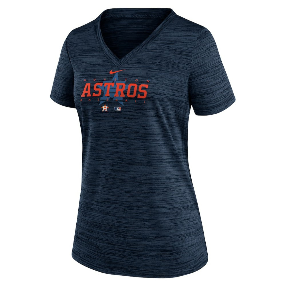Houston Astros Women's Authentic Collection Velocity Practice Performance V-Neck T-Shirt Navy | Nike