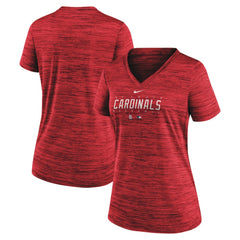St. Louis Cardinals Women's Authentic Collection Velocity Practice Performance V-Neck T-Shirt Red | Nike