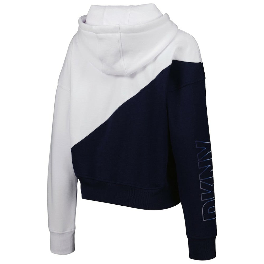 Atlanta Braves DKNY Sport Women's Bobbi Colorblock Pullover Hoodie Navy/White