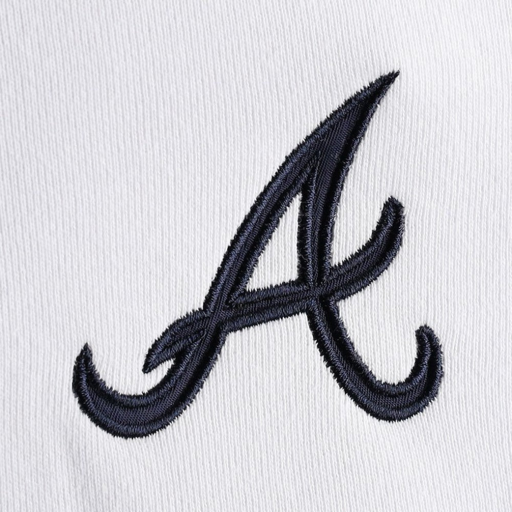 Atlanta Braves DKNY Sport Women's Bobbi Colorblock Pullover Hoodie Navy/White