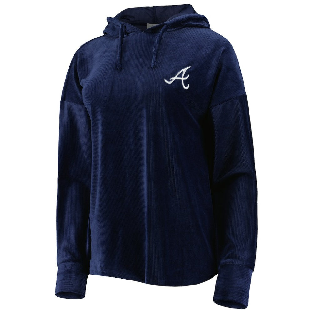 Atlanta Braves Touch Women's End Line Pullover Hoodie Navy