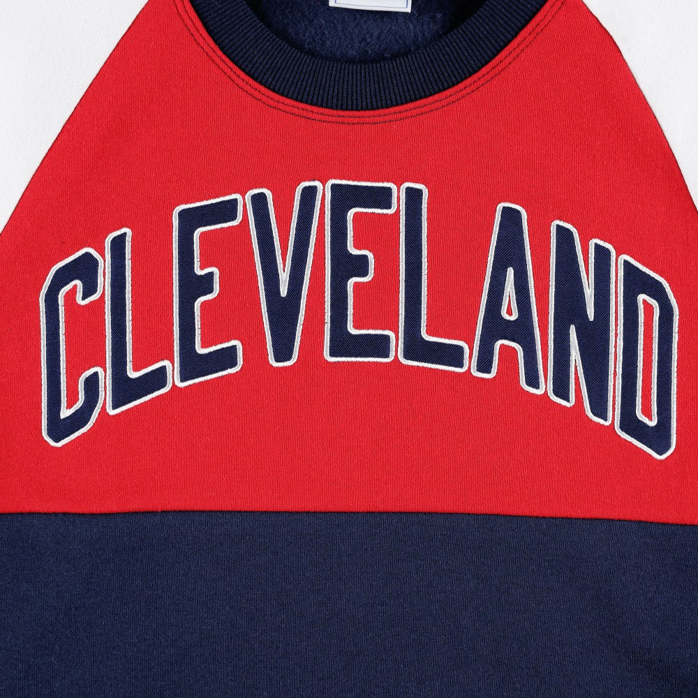 Cleveland Guardians Starter Women's Baseline Raglan Pullover Sweatshirt Navy/Red