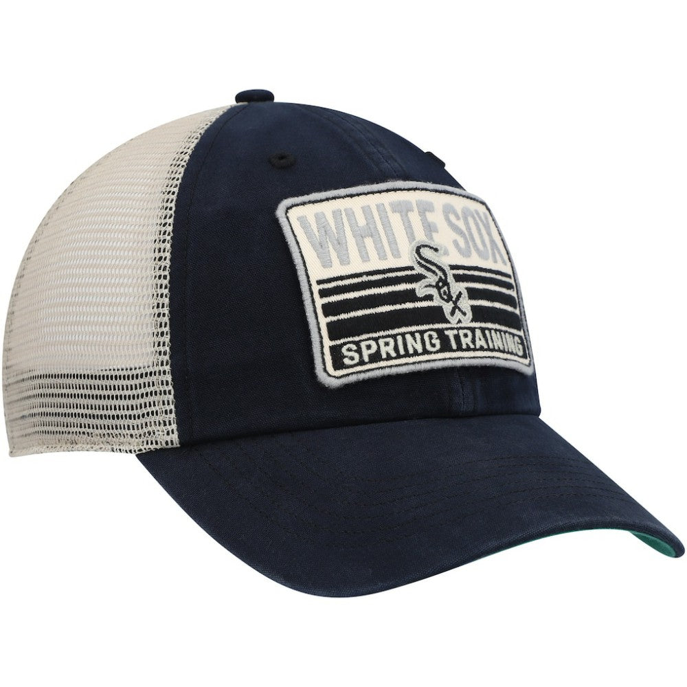Chicago White Sox Four Stroke Clean Up Trucker Snapback Hat Black/Tan | 47 brand