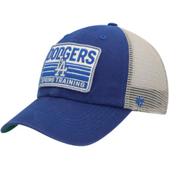 Los Angeles Dodgers Four Stroke Clean Up Trucker Snapback Hat Royal/Tan | 47 brand