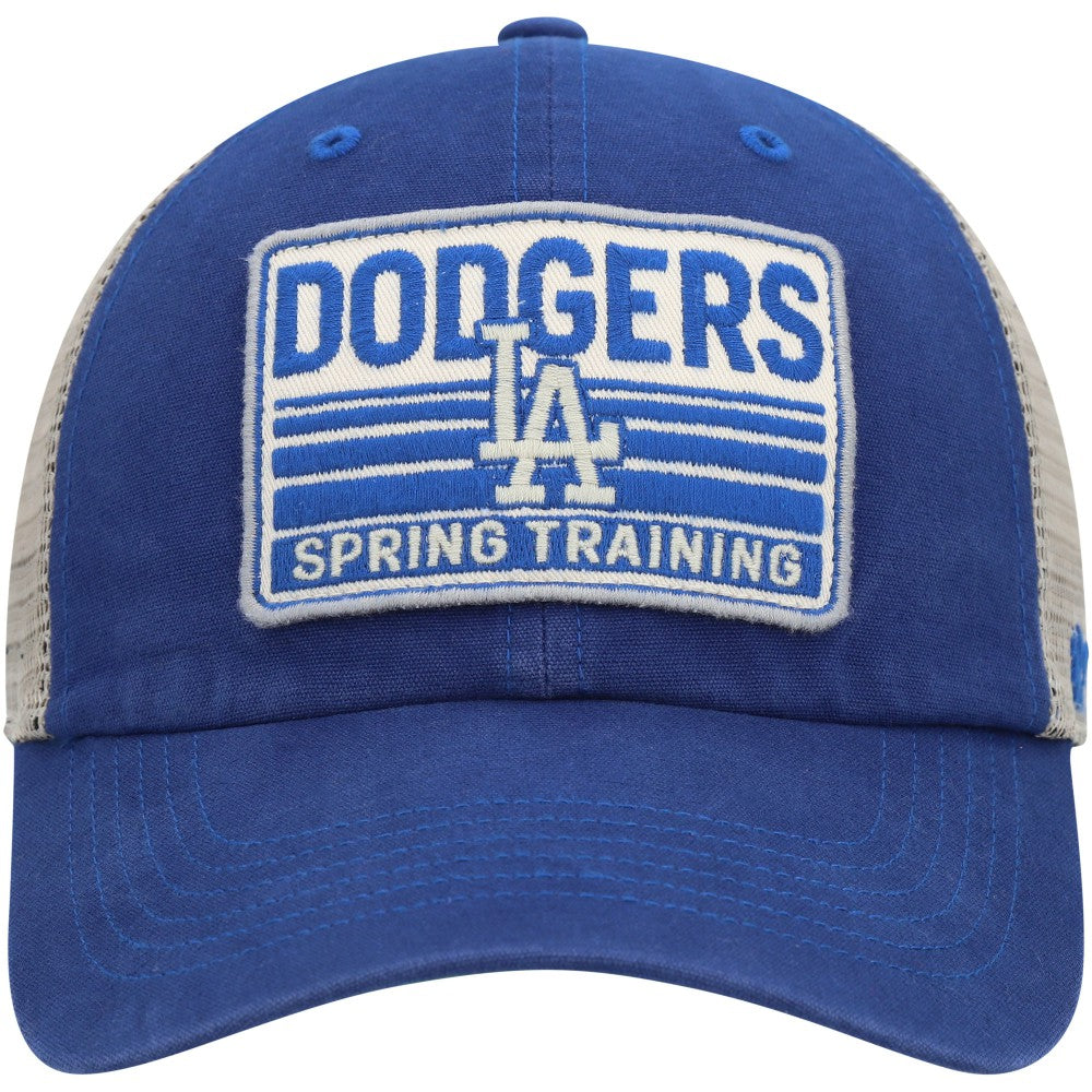 Los Angeles Dodgers Four Stroke Clean Up Trucker Snapback Hat Royal/Tan | 47 brand