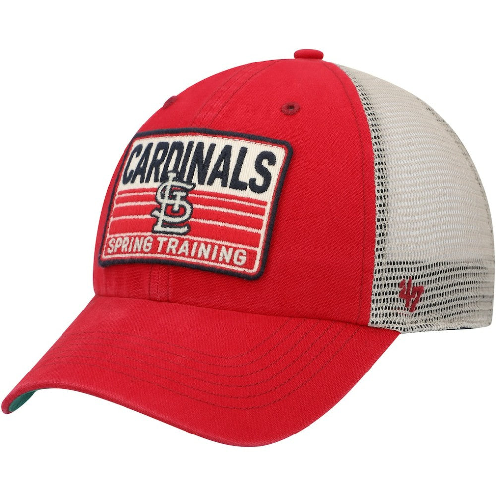 St. Louis Cardinals Four Stroke Clean Up Trucker Snapback Hat Red/Tan | 47 brand
