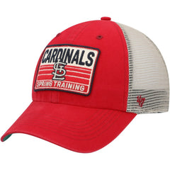 St. Louis Cardinals Four Stroke Clean Up Trucker Snapback Hat Red/Tan | 47 brand