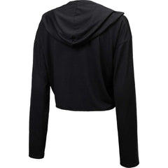 New York Yankees Majestic Threads Women's Leopard Cropped Hoodie Black