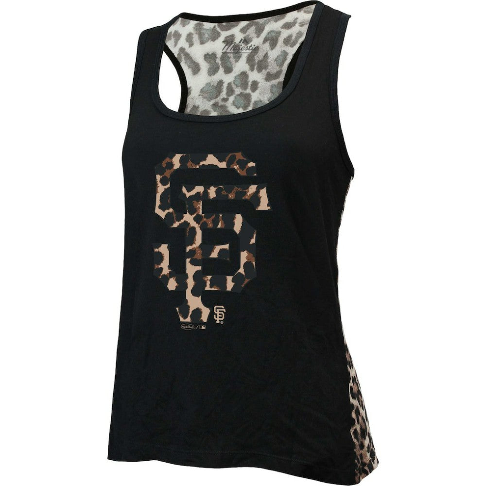 San Francisco Giants Majestic Threads Women's Leopard Tank Top Black