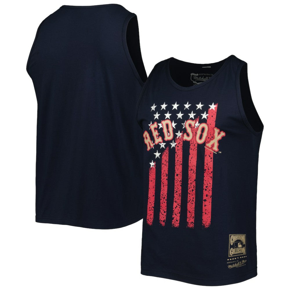Boston Red Sox Cooperstown Collection Stars and Stripes Tank Top Navy | Mitchell & Ness